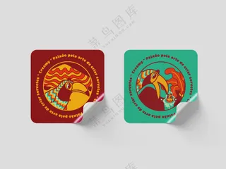 方形不干胶贴纸logo标签样机psd模板-8