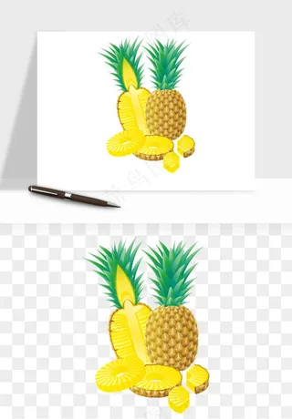 菠萝水果png免抠