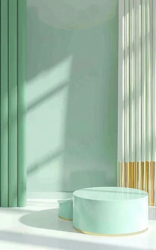 美妆护肤3d展台清新背景