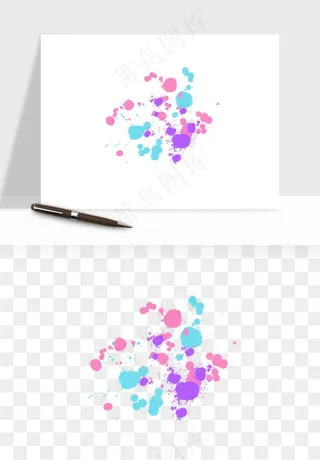 水彩泼墨涂鸦墨迹元素png免抠