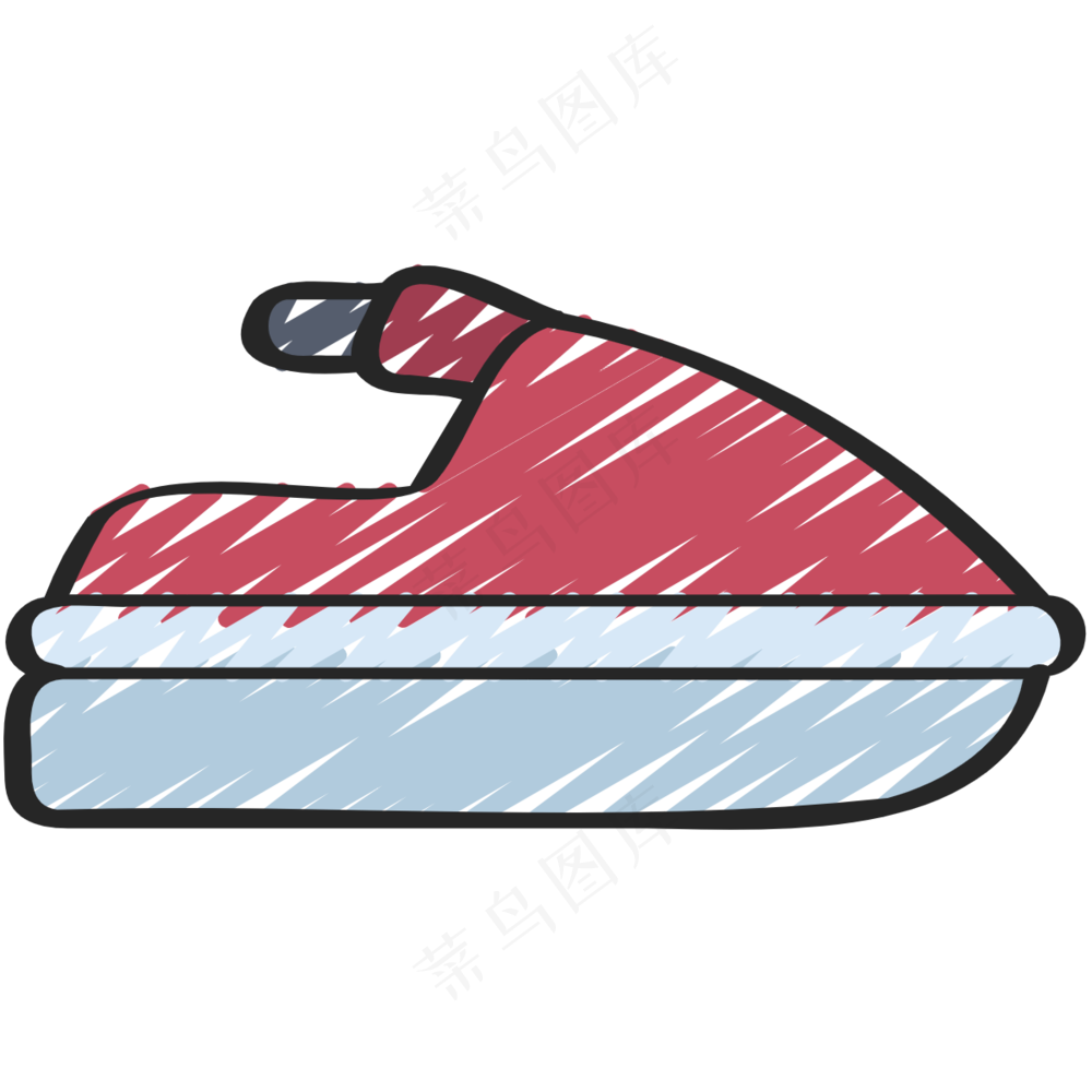 喷气快艇 铅笔手绘图标icon
