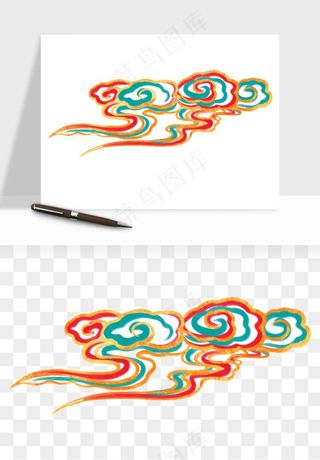 国潮敦煌云纹祥云云彩png免抠