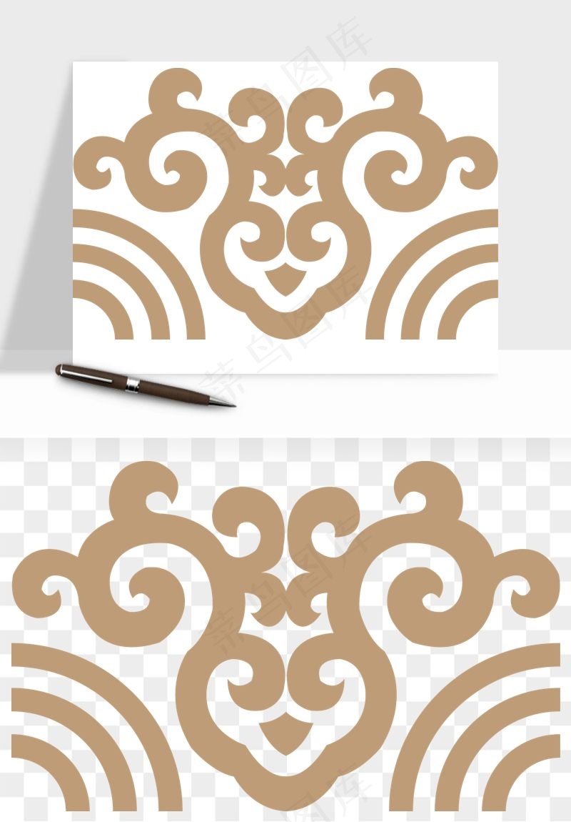 中式边框花纹图案png免抠