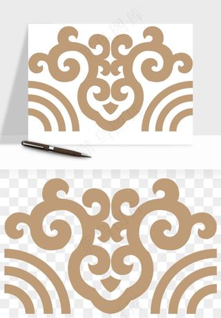 中式边框花纹图案png免抠