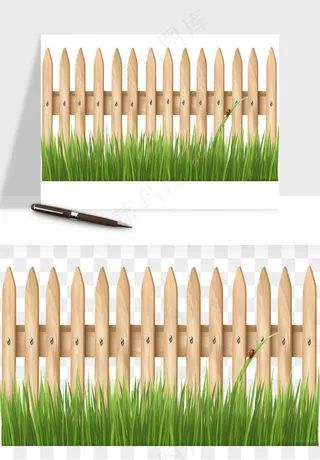 手绘围栏护栏栅栏png免抠