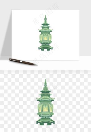 国潮高塔古塔楼建筑png免抠