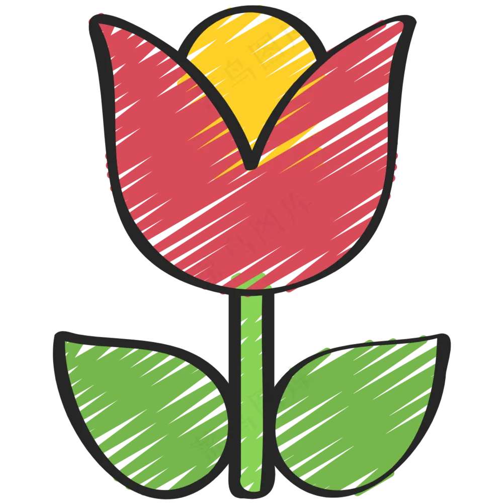 花 铅笔手绘图标icon
