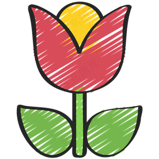 花 铅笔手绘图标icon