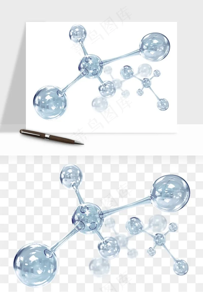 细胞水分子DNA精华成分png免抠