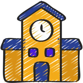学校 建筑 铅笔手绘图标icon