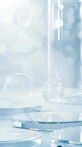 美妆护肤3d展台清新背景