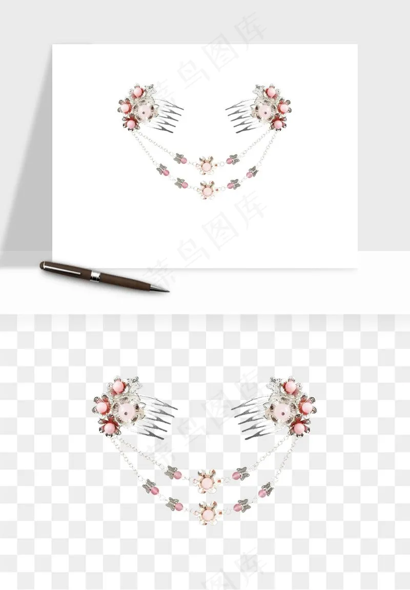 古风发簪头饰配饰png免抠