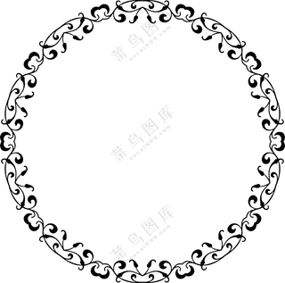 黑白无缝拼接花纹图案边框免抠图片