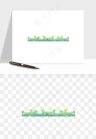 国潮浪花海浪波浪装饰png免抠