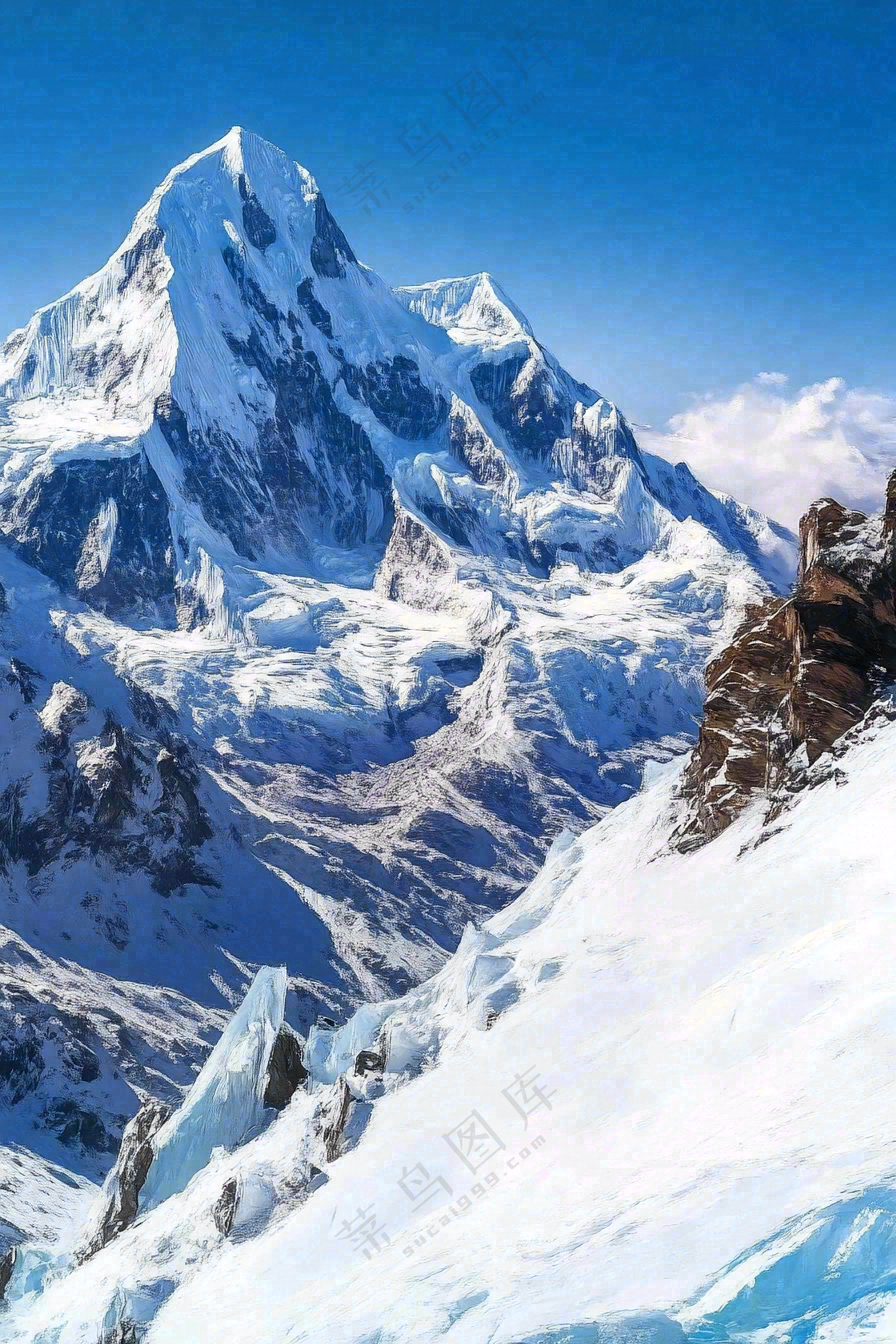 高原高山雪山风光风景摄影图