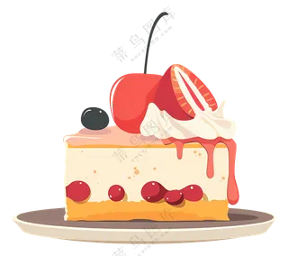 美味的樱桃芝士蛋糕