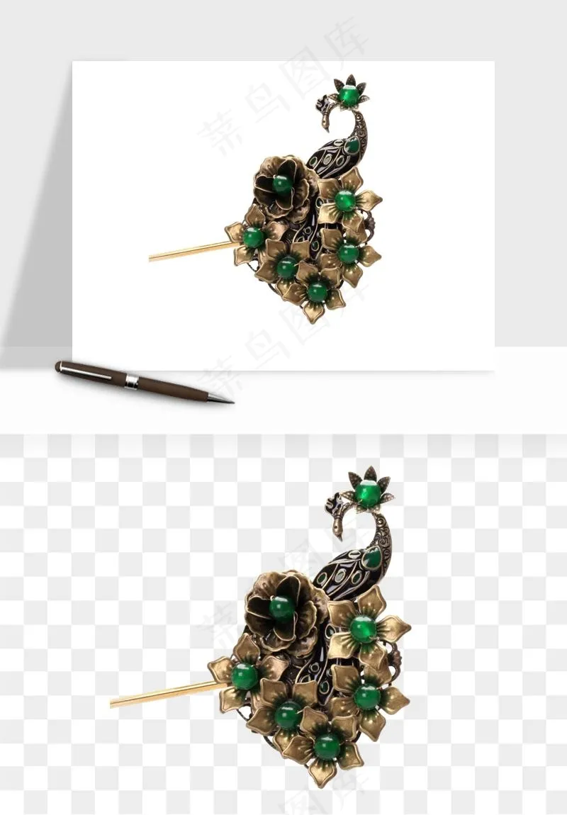 古风发簪头饰配饰png免抠