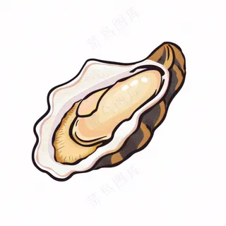 生蚝海鲜海洋卡通插画免抠