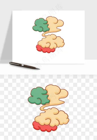 国潮敦煌云纹祥云云彩png免抠