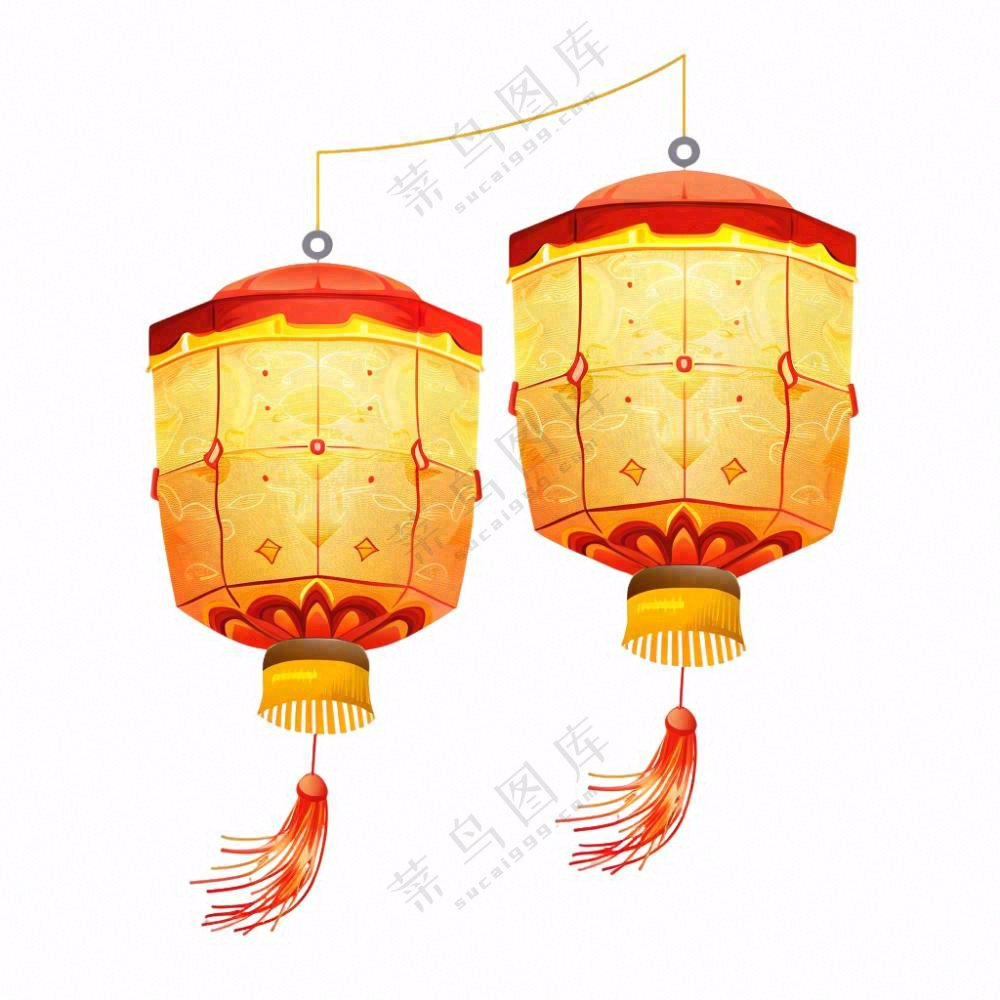 节日灯笼照明插画免抠