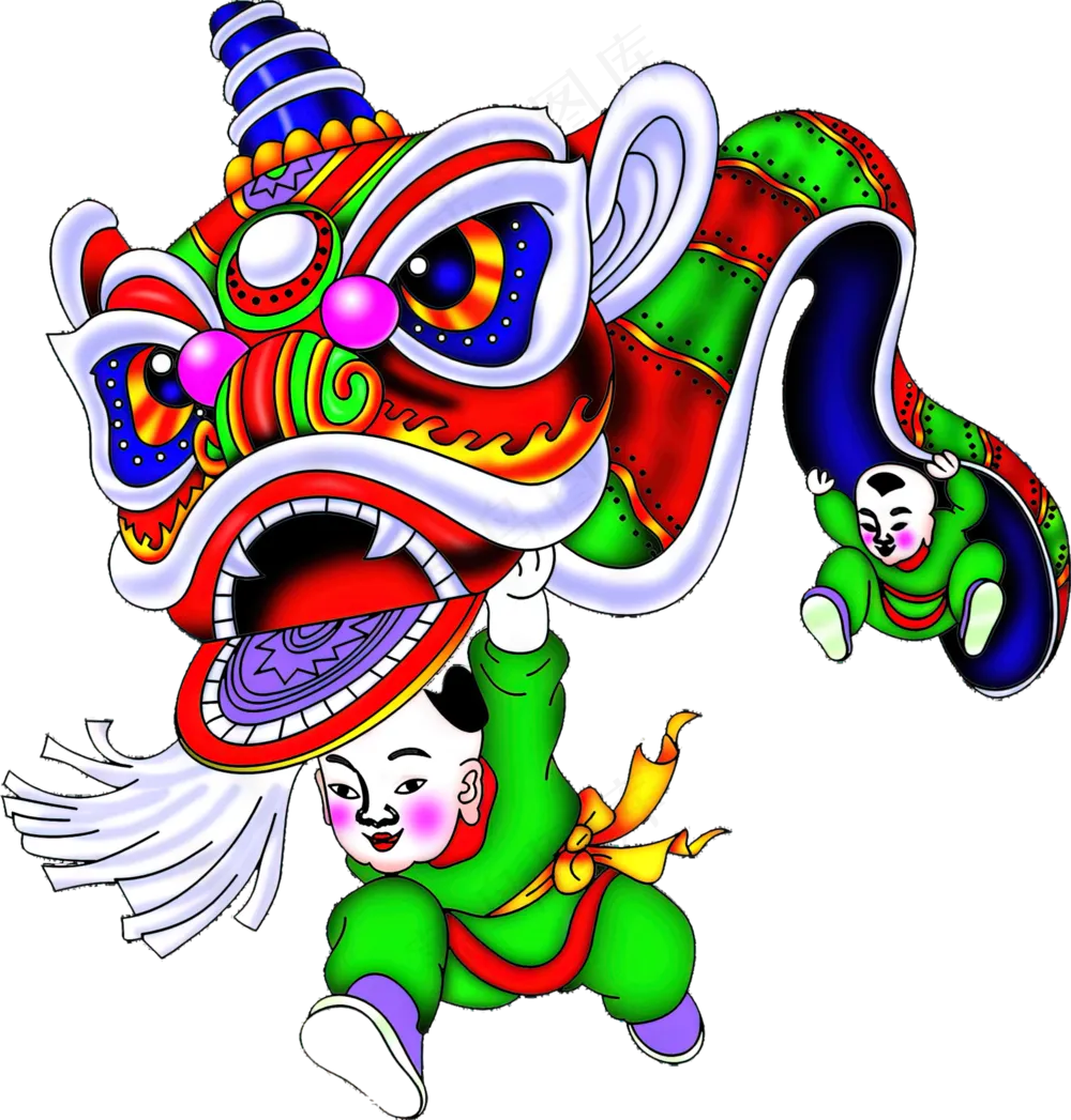 png免抠春节年画人物