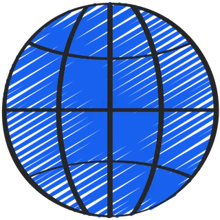 世界 地球 铅笔手绘图标 icon