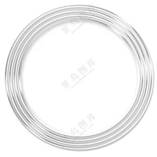 银色金属质感圆环边框免抠图片素材