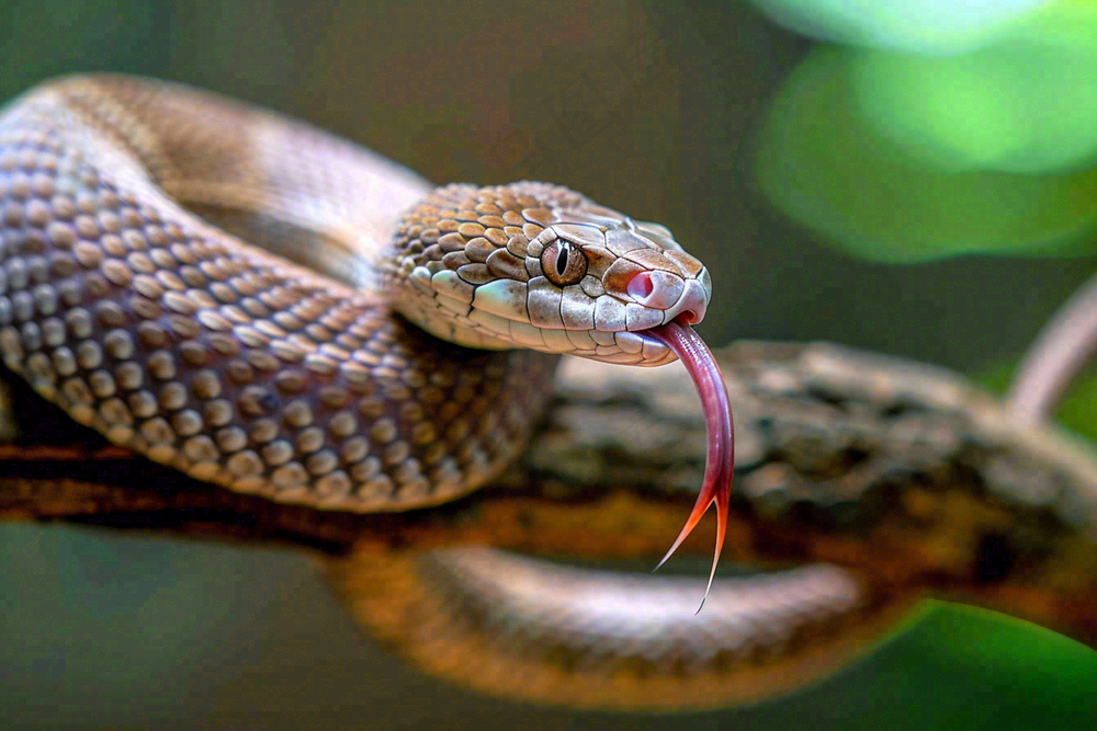 蛇爬行动物毒蛇摄影图