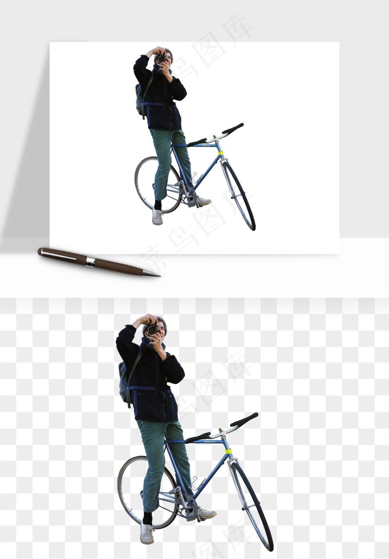 骑行人物自行车手png免抠