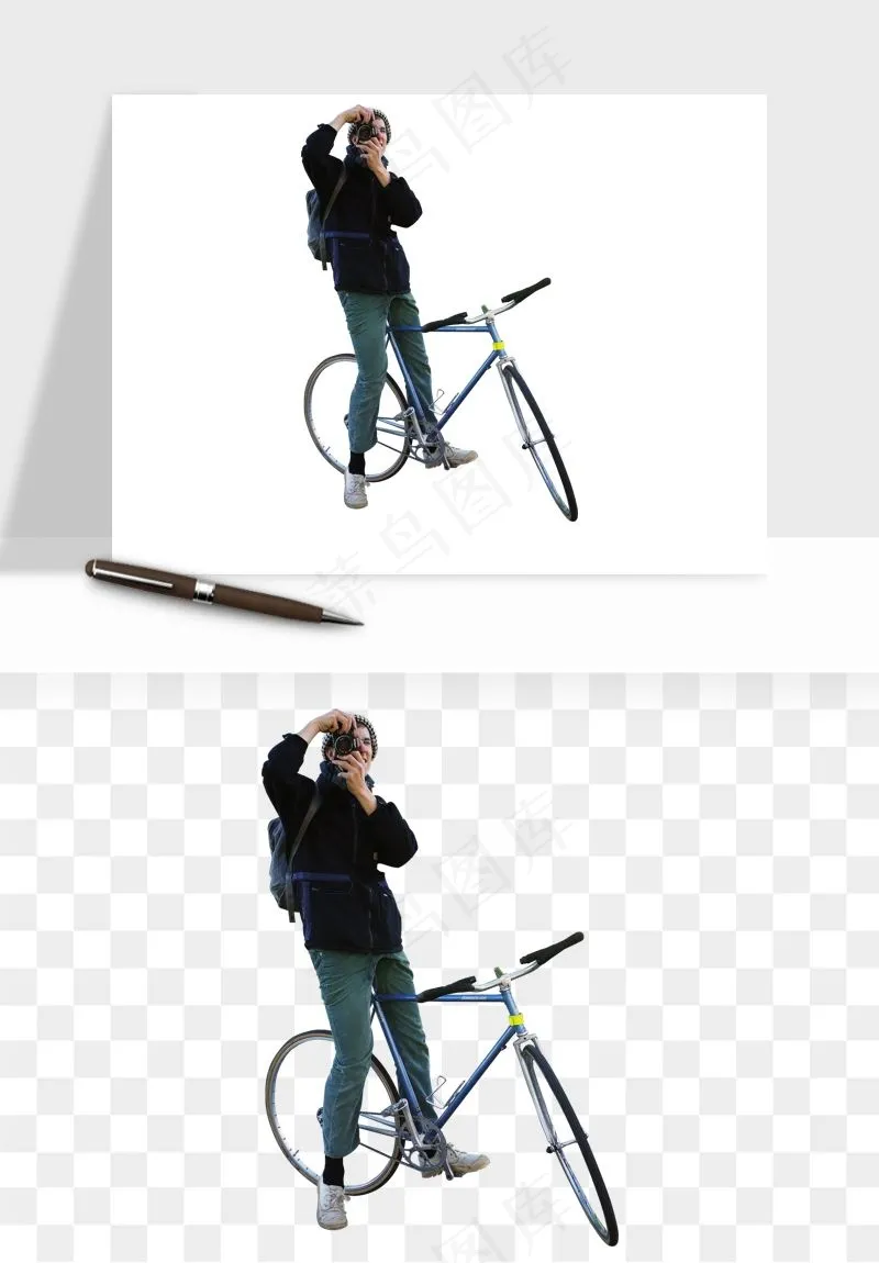 骑行人物自行车手png免抠
