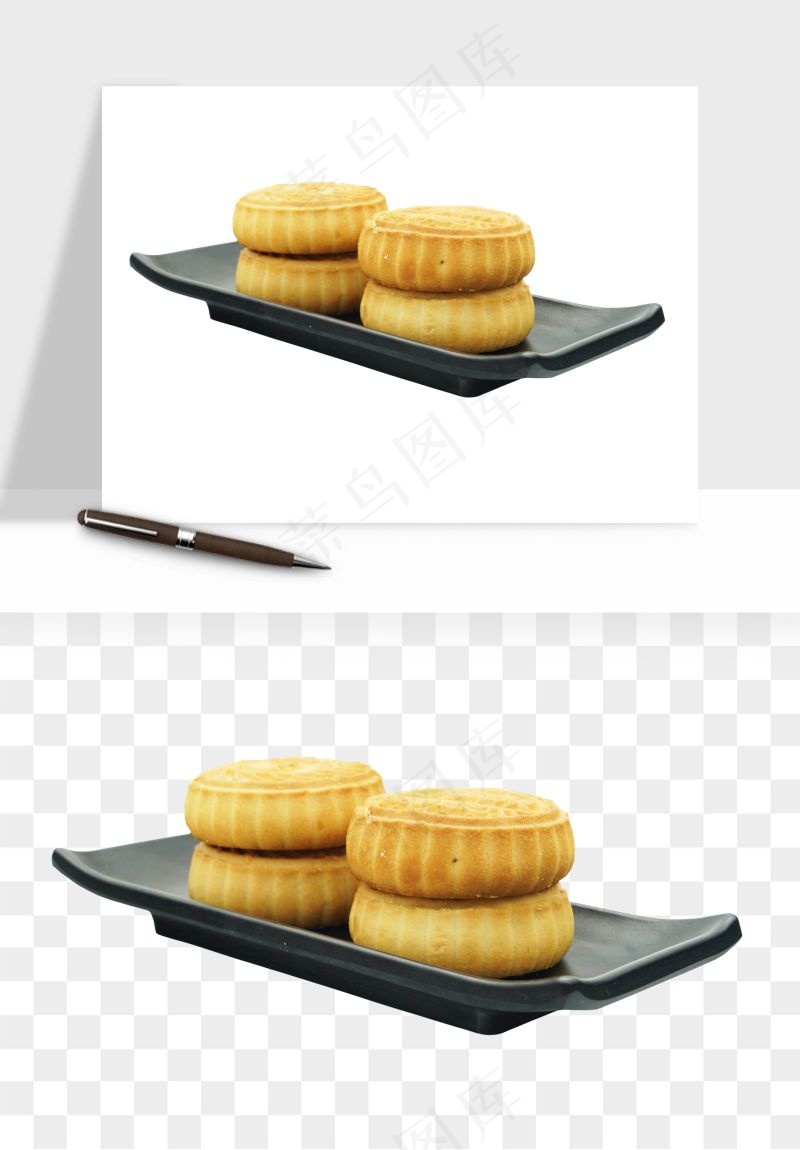 中秋月饼实物png免抠