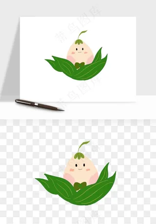 卡通表情粽子端午png免抠