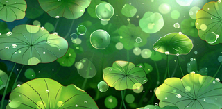 秋天插画风景处暑背景