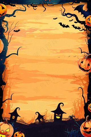 万圣节南瓜灯捣蛋恐怖背景