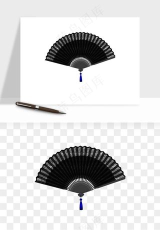 古风扇子元素png免抠