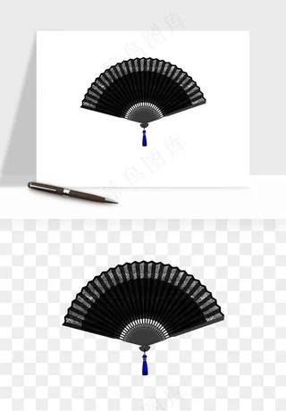 古风扇子元素png免抠