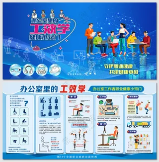 办公室职业健康工效学窍门展板