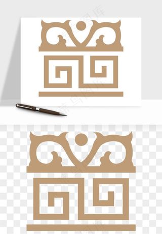 中式边框花纹图案png免抠