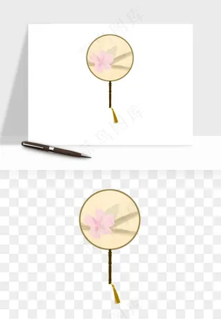 古风扇子元素png免抠