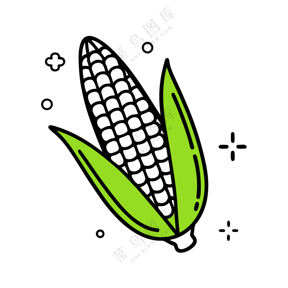简约线条粮食成熟玉米