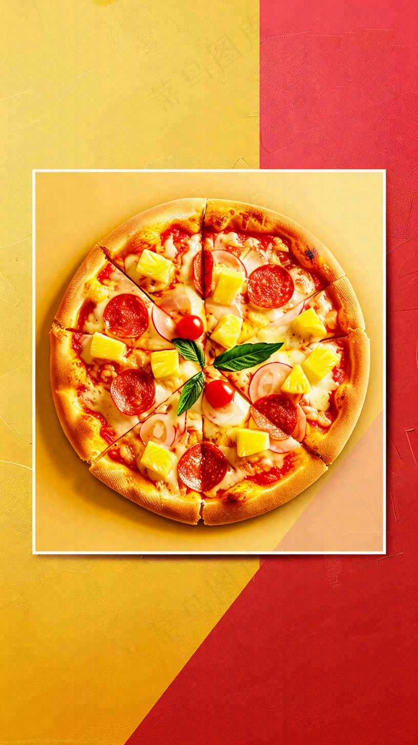 西餐美食披萨摄影图 背景