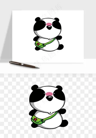 熊猫国宝手绘png免抠