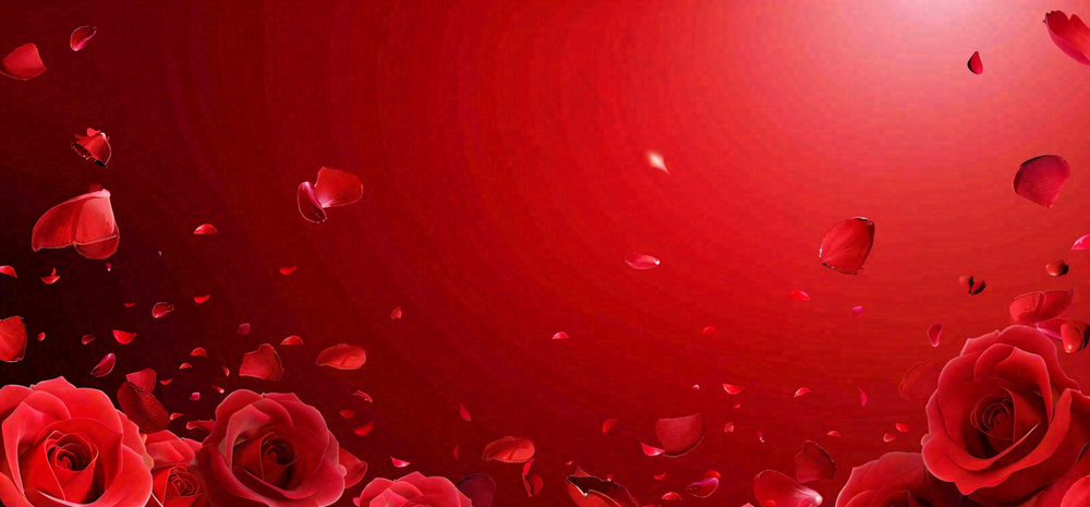 红色玫瑰花浪漫情人节七夕背景