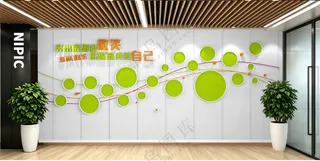 绿色创意照片墙风采墙企业文化墙