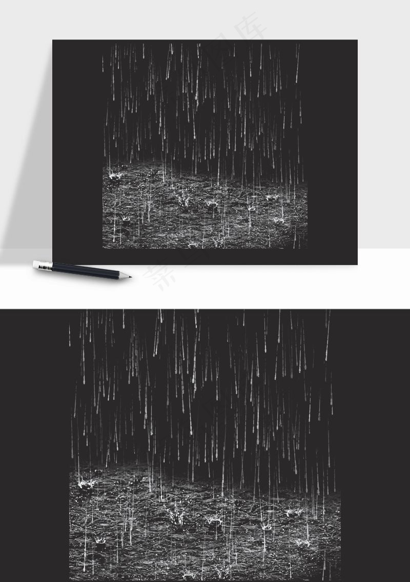 雨水雨滴水珠下雨元素png免抠