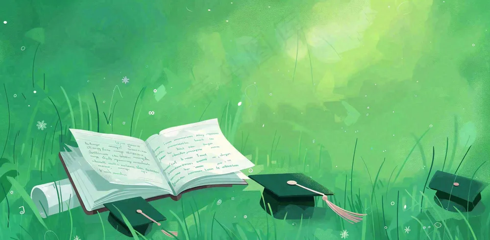 学生毕业季考试青春插画背景