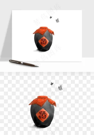 酒坛酒瓶酿酒酒缸png免抠