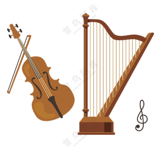 卡通西洋乐器 (2)