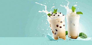 夏日饮品饮料清凉背景