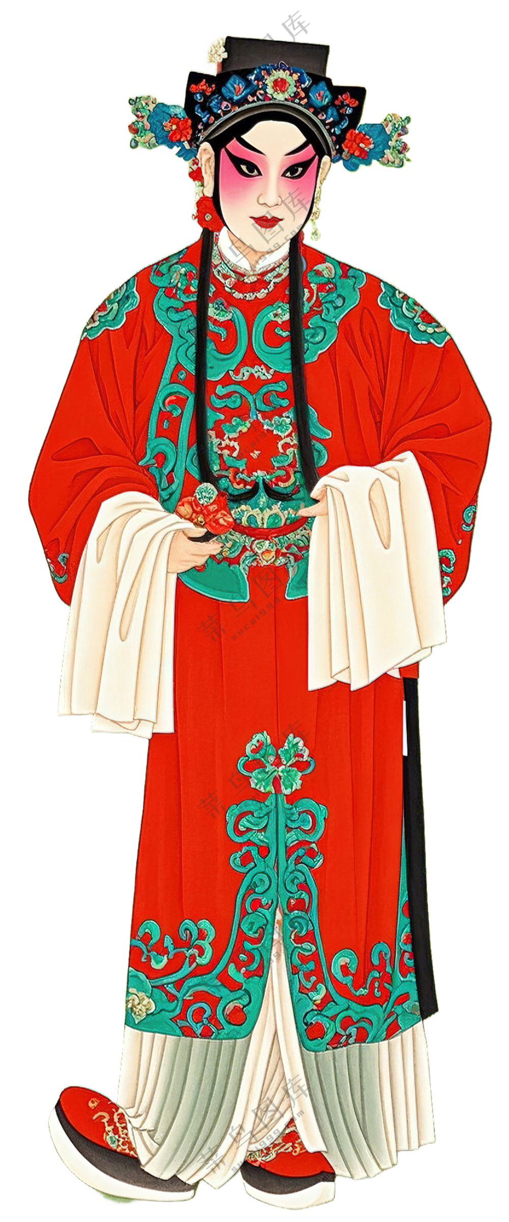 免抠工笔画中国画京剧小生人物